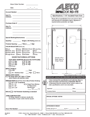Aleco Door Purchase Order Form