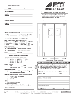 Aleco Door Purchase Order Form