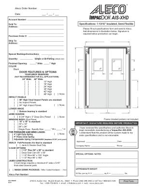 Aleco Door Purchase Order Form