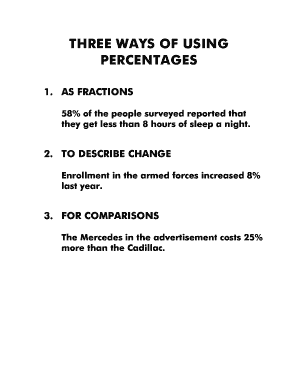 Math Worksheet on Percentages
