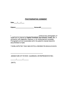 Photographic Consent Form