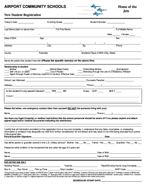New Student Registration Form