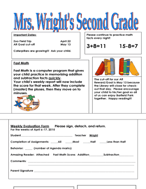 Weekly Evaluation Form