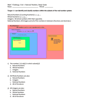 Target 1 I can identify and classify numbers within the