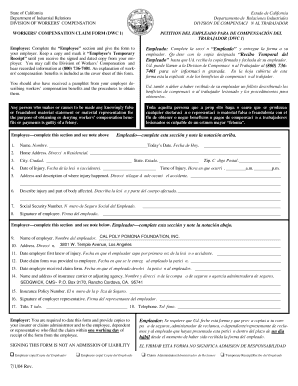 Workers' Compensation Claim Form (DWC 1)