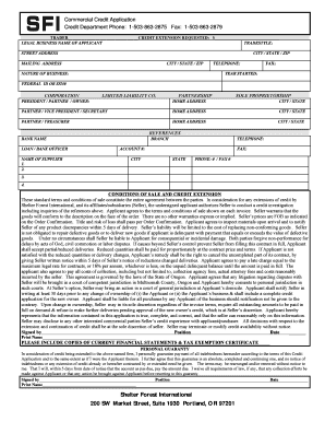 Credit Extension Request Form