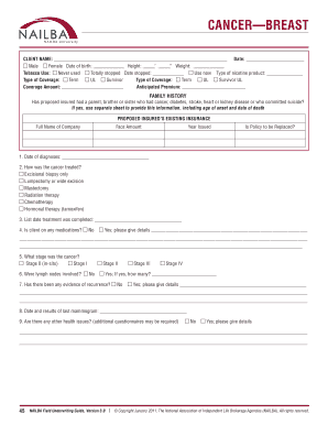 Breast Cancer Insurance Application Form