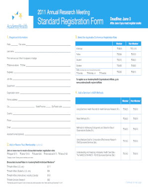 2011 Annual Research Meeting Registration Form