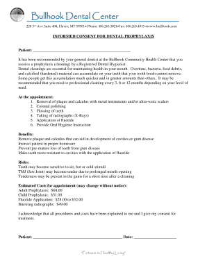 Informed Consent for Dental Prophylaxis