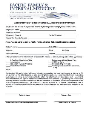 Authorization to Release Medical Records