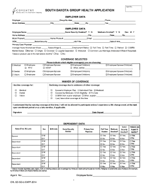 South Dakota Group Health Application