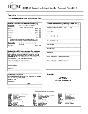 ICOM-US Individual Member Renewal Form