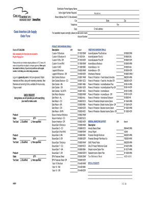 Great American Life Product Brochure Order Form