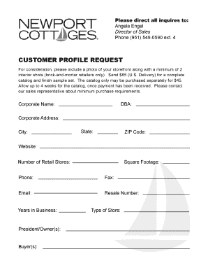editable customer profile sample fill print download online