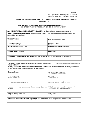 Medical Device Registration Application