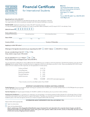 Financial Certificate for International Students