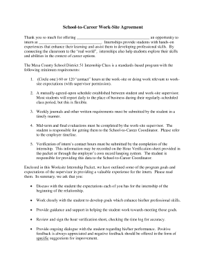 School-to-Career Work-Site Agreement - gjhs mesa k12 co