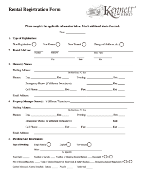 Rental Registration Form
