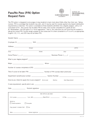 Pass/No Pass Option Request Form