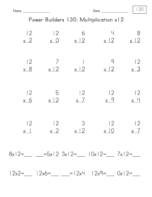 Multiplication Worksheet