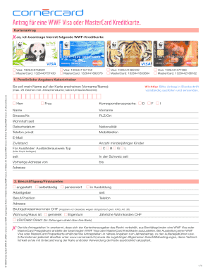 Cornèrcard Kreditkartenantrag