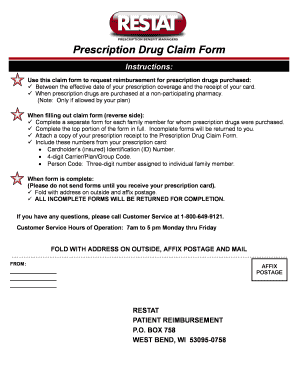 Prescription Drug Claim Form