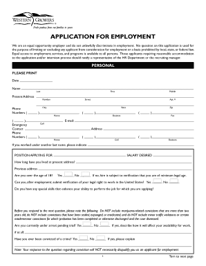 Employment Application Form