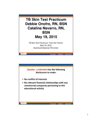 TB Skin Test Practicum: Train the Trainer - Heartland National TB...