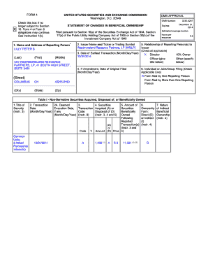 Form 4 Statement of Changes in Beneficial Ownership