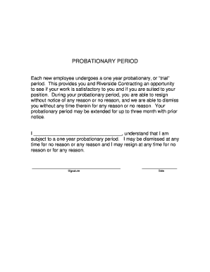 Probationary Period Agreement