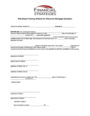 Wisconsin Mortgage Education Affidavit