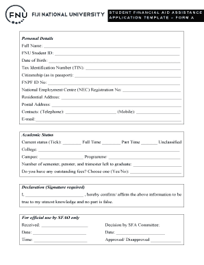 Student Financial Aid Assistance Application