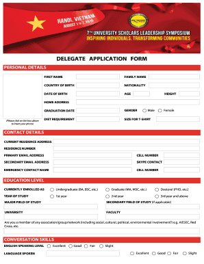 Delegate Application Form