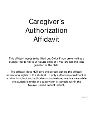 Caregiver Authorization Affidavit