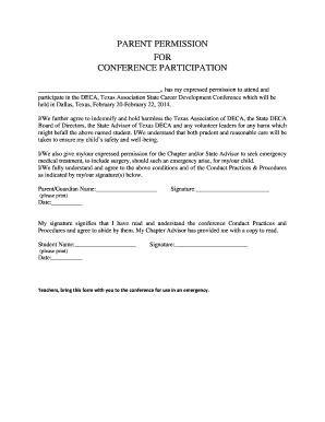 Parent Permission for Conference Participation