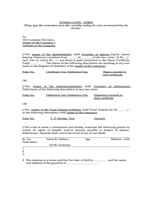 Shareholder Nomination Form