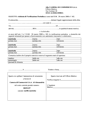 Richiesta di Verificazione Periodica