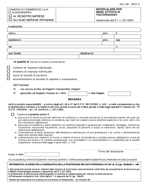 Dichiarazione di Inizio Attività
