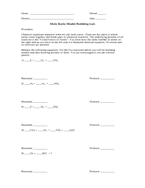 Mole Ratio Model Building Lab