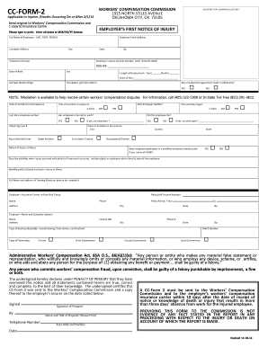 Oklahoma Employer’s First Notice of Injury