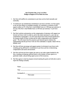 Pro Bono Services Pledge Agreement