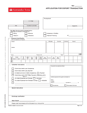 Export Transaction Application Form