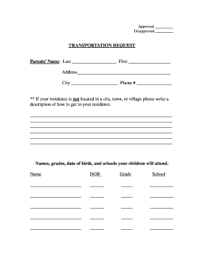 Transportation Request Form