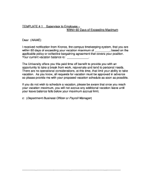 Vacation Policy Notification Letter