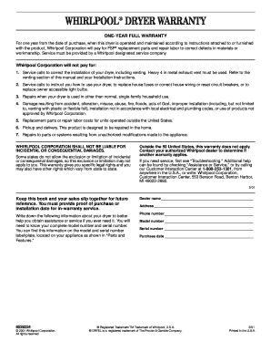 Whirlpool Dryer Warranty