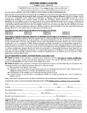 Maytag Fit System Limited Guarantee
