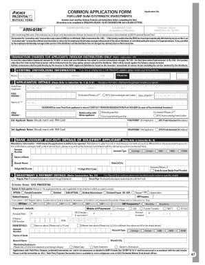 ICICI Prudential Mutual Fund Investment Application Form