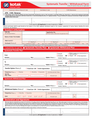 Systematic Transfer Withdrawal Form