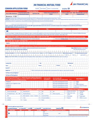 JM Financial Mutual Fund Common Application Form