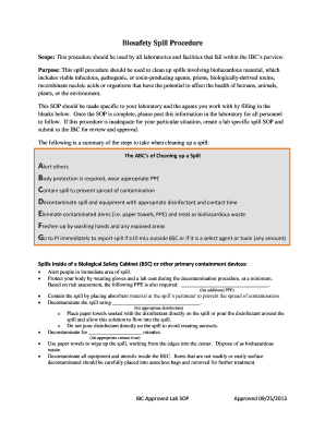 Biosafety Spill Procedure